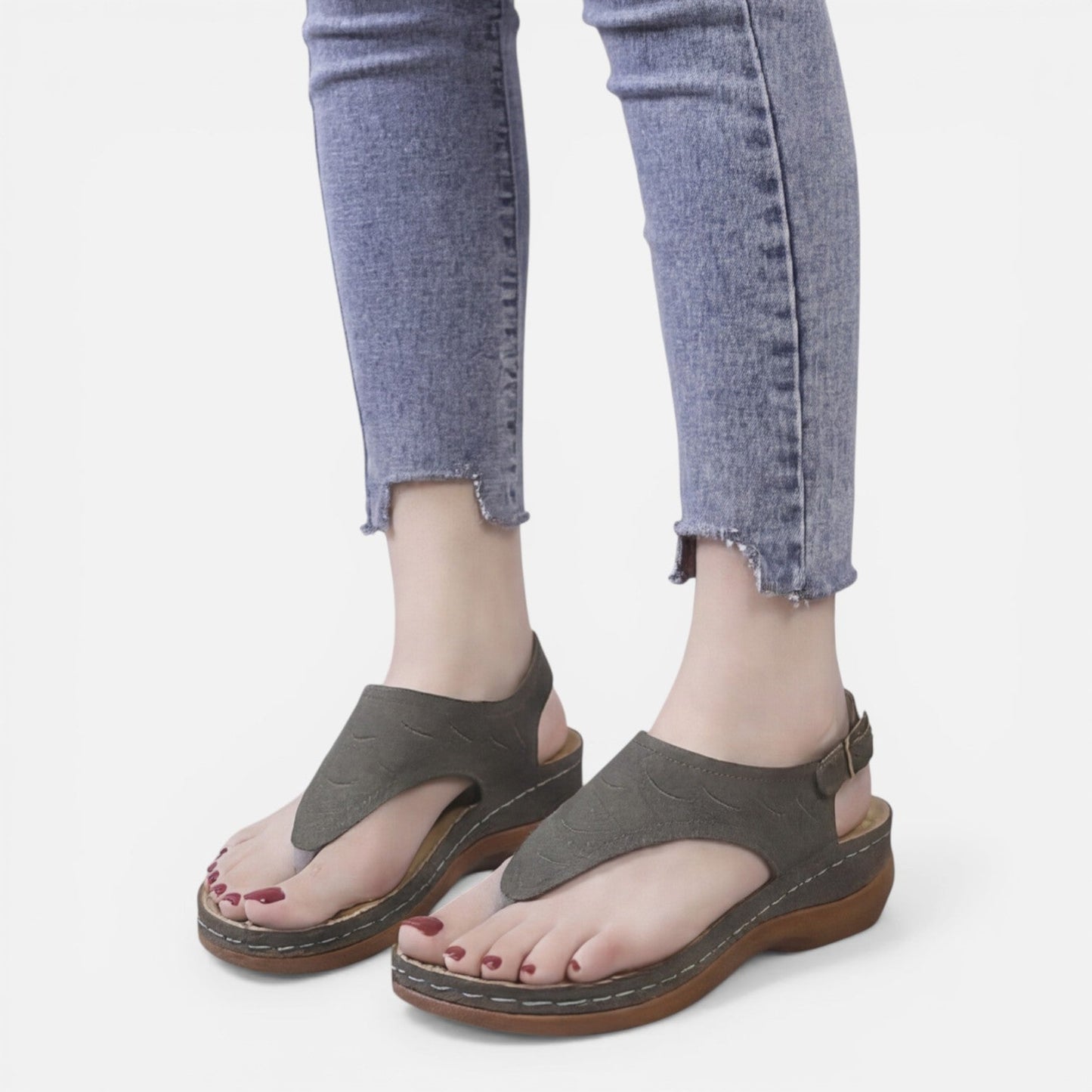 Maison Aurelle - Women’s Sandals Soft Leather Minimalist Comfort Wedge 4