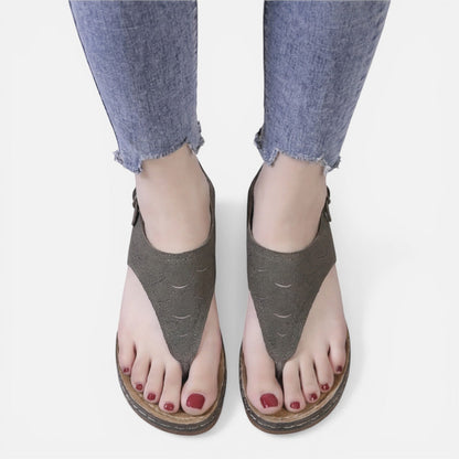 Maison Aurelle - Women’s Sandals Soft Leather Minimalist Comfort Wedge 6