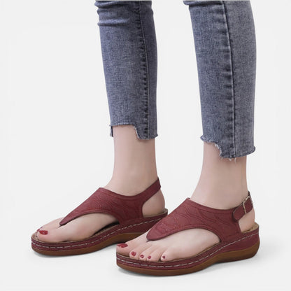 Maison Aurelle - Women’s Sandals Soft Leather Minimalist Comfort Wedge 8