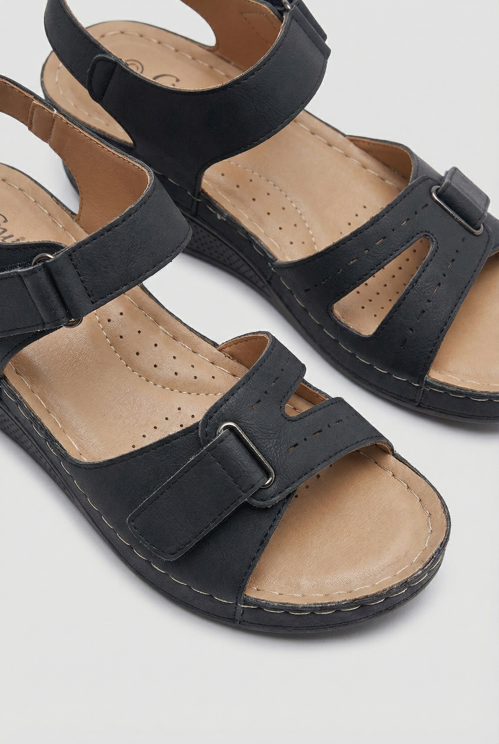 Maison Aurelle - Women’s Sandals Vegan Leather Adjustable Comfort Casual 3