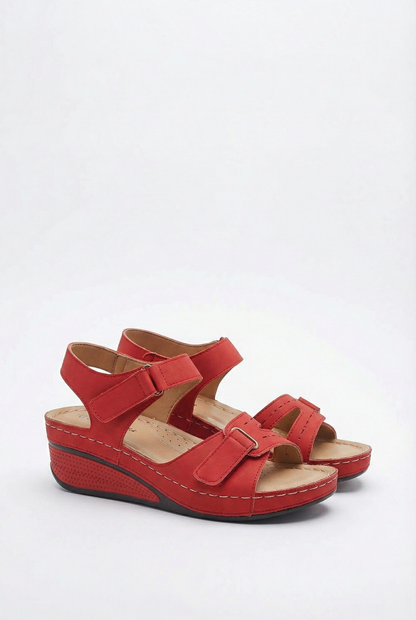 Maison Aurelle - Women’s Sandals Vegan Leather Adjustable Comfort Casual 6