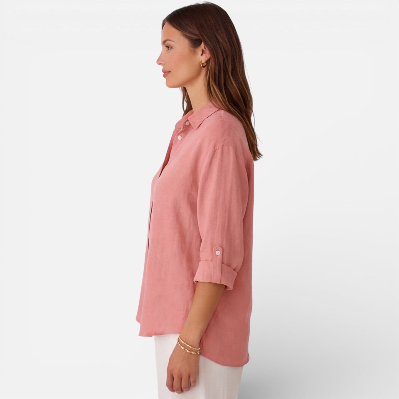 Maison Aurelle - Women's Shirt Linen-Cotton Blend Breathable Elegant Fit 3