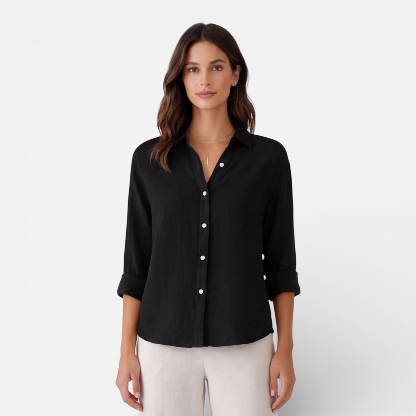 Maison Aurelle - Women's Shirt Linen-Cotton Blend Breathable Elegant Fit 5