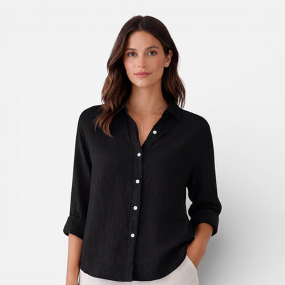 Maison Aurelle - Women's Shirt Linen-Cotton Blend Breathable Elegant Fit 6