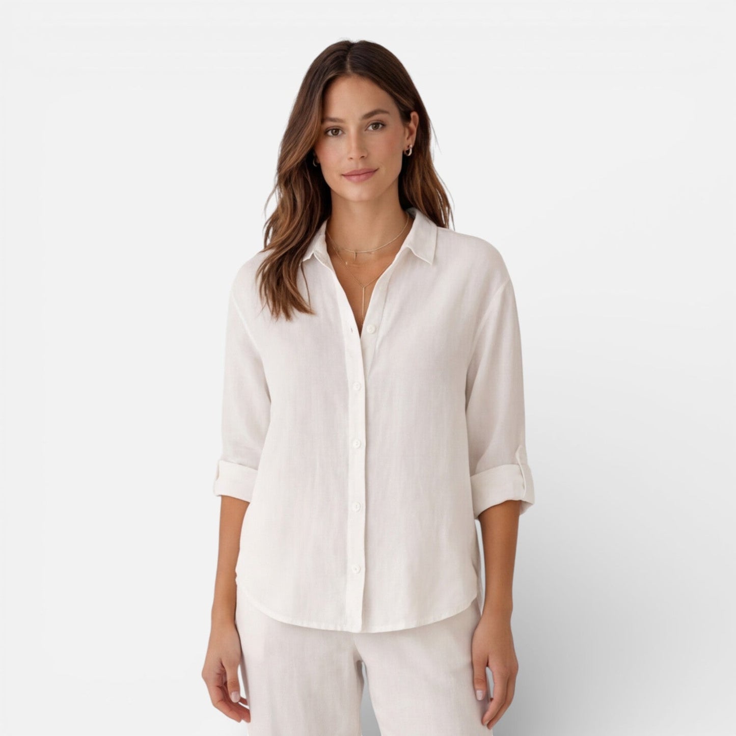 Maison Aurelle - Women's Shirt Linen-Cotton Blend Breathable Elegant Fit 9