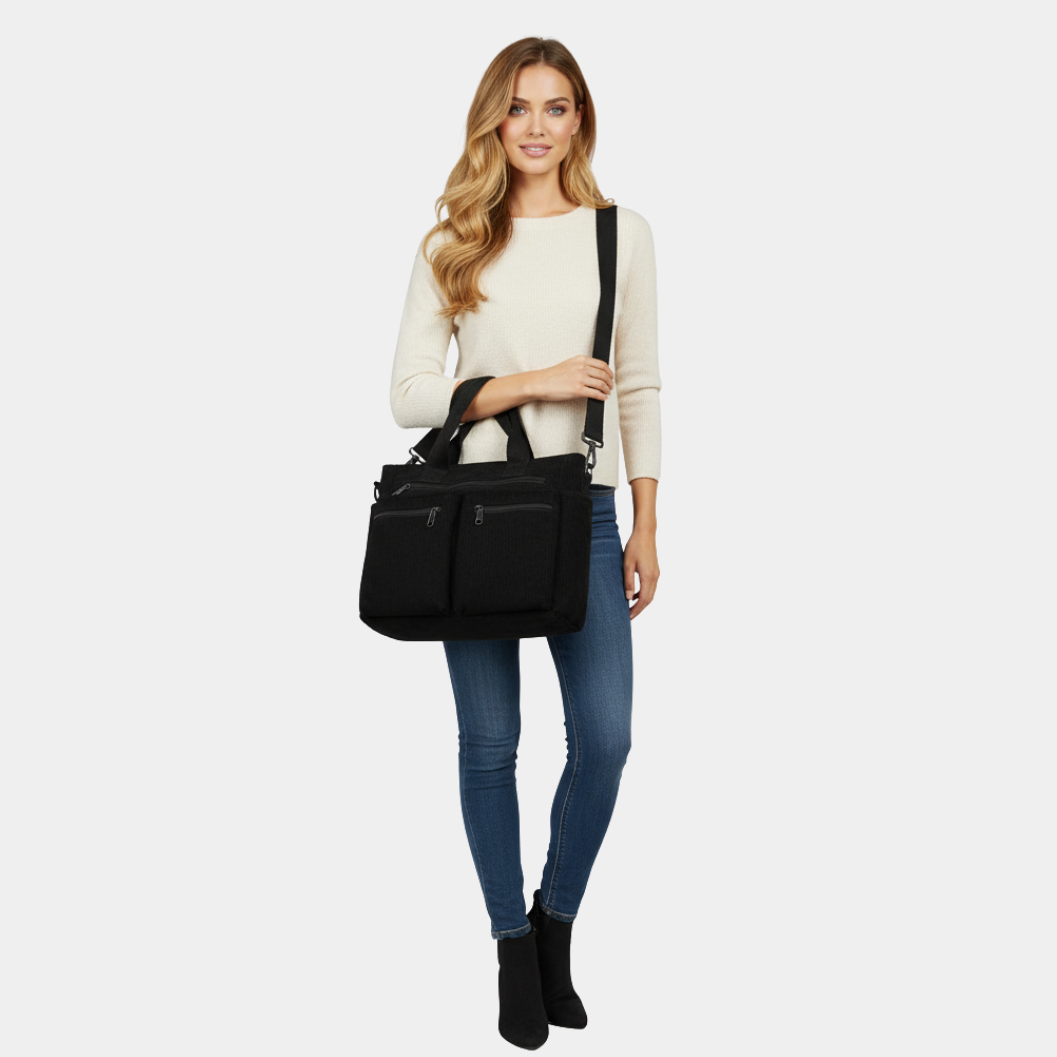 Maison Aurelle - Women’s Shoulder Bag Corduroy Lightweight Casual Style 1