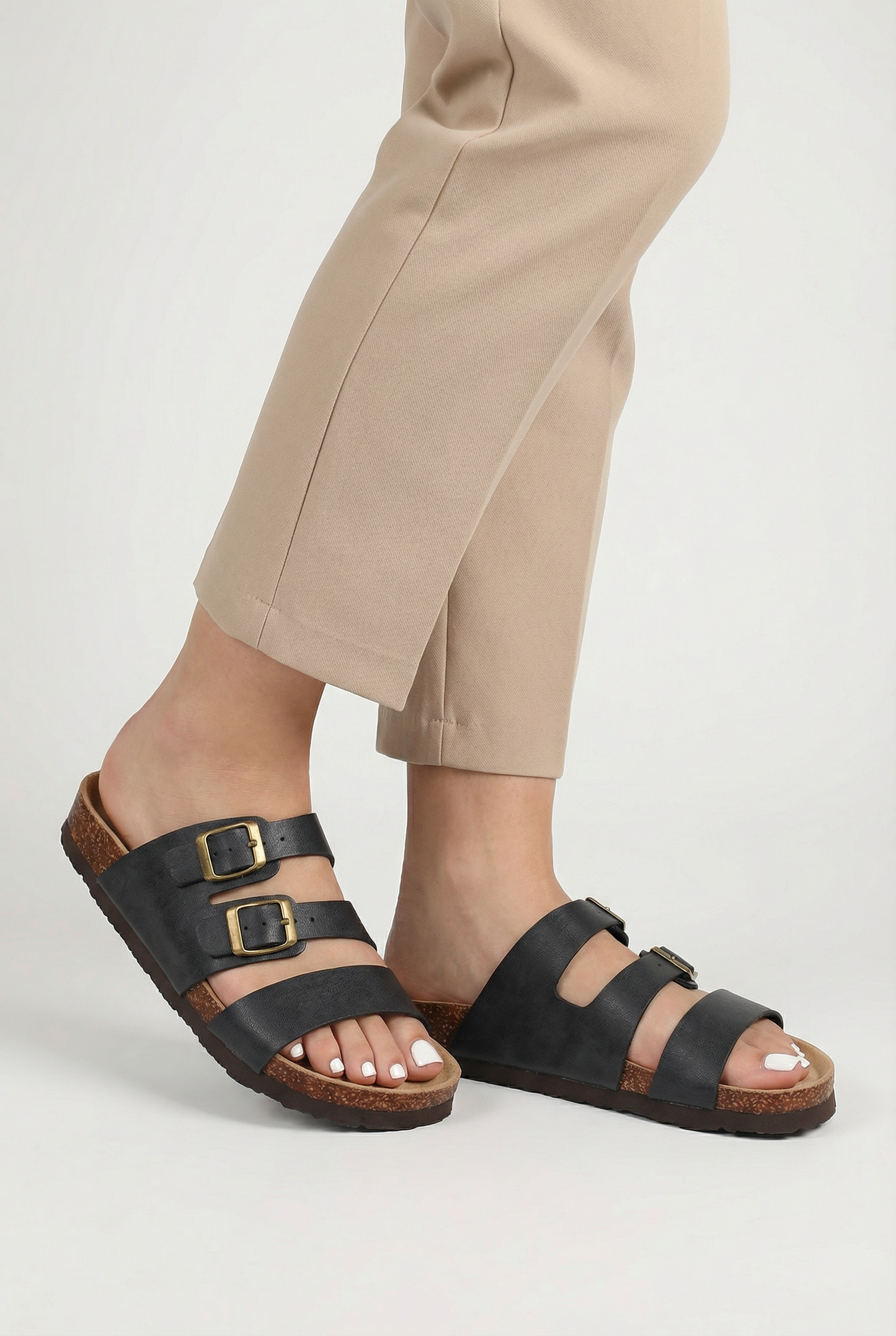 Maison Aurelle - Women's Slides Cork Footbed Comfortable Casual Summer Fit 3