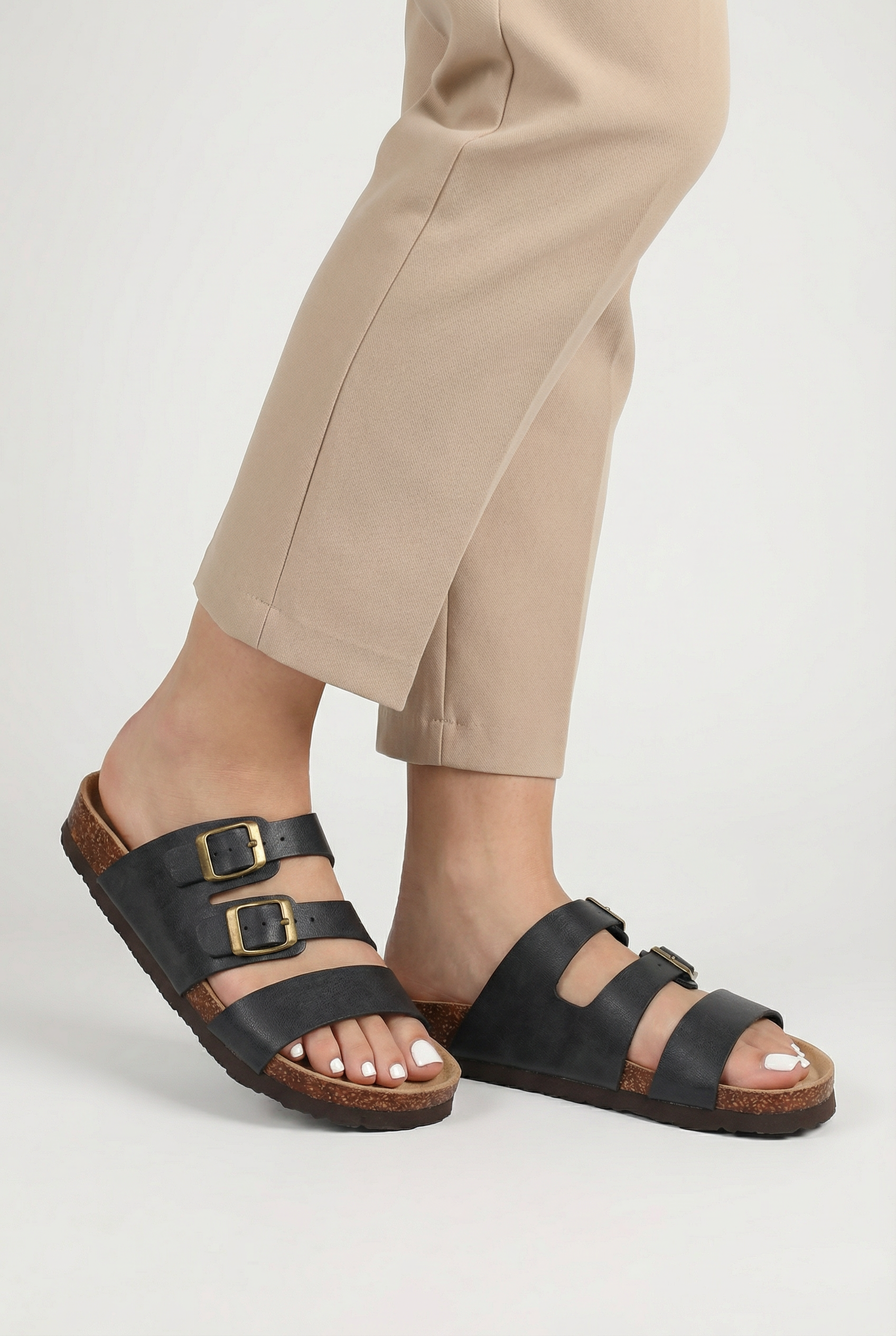 Maison Aurelle - Women's Slides Cork Footbed Comfortable Casual Summer Fit 3