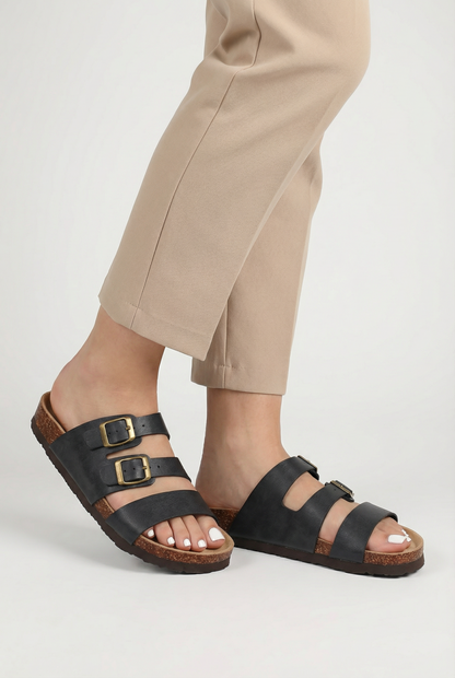 Maison Aurelle - Women's Slides Cork Footbed Comfortable Casual Summer Fit 3