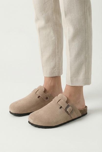 Maison Aurelle - Women’s Suede Clogs Comfortable Arch Support Casual Style 3