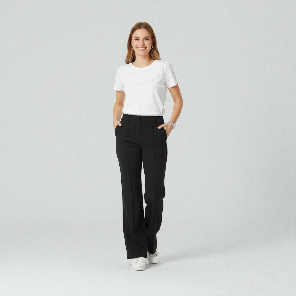 Maison Aurelle - Women’s Wide-Leg Pants Soft Fabric Sculpted Fit Elegant 2