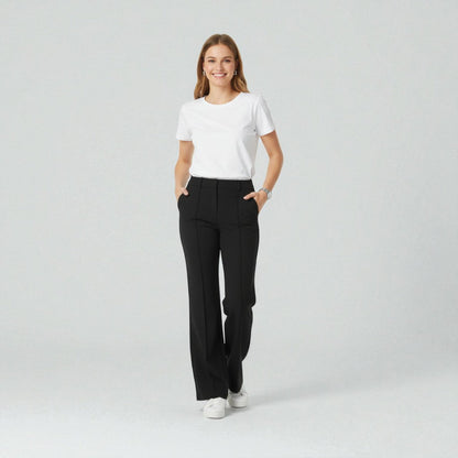 Maison Aurelle - Women’s Wide-Leg Pants Soft Fabric Sculpted Fit Elegant 2