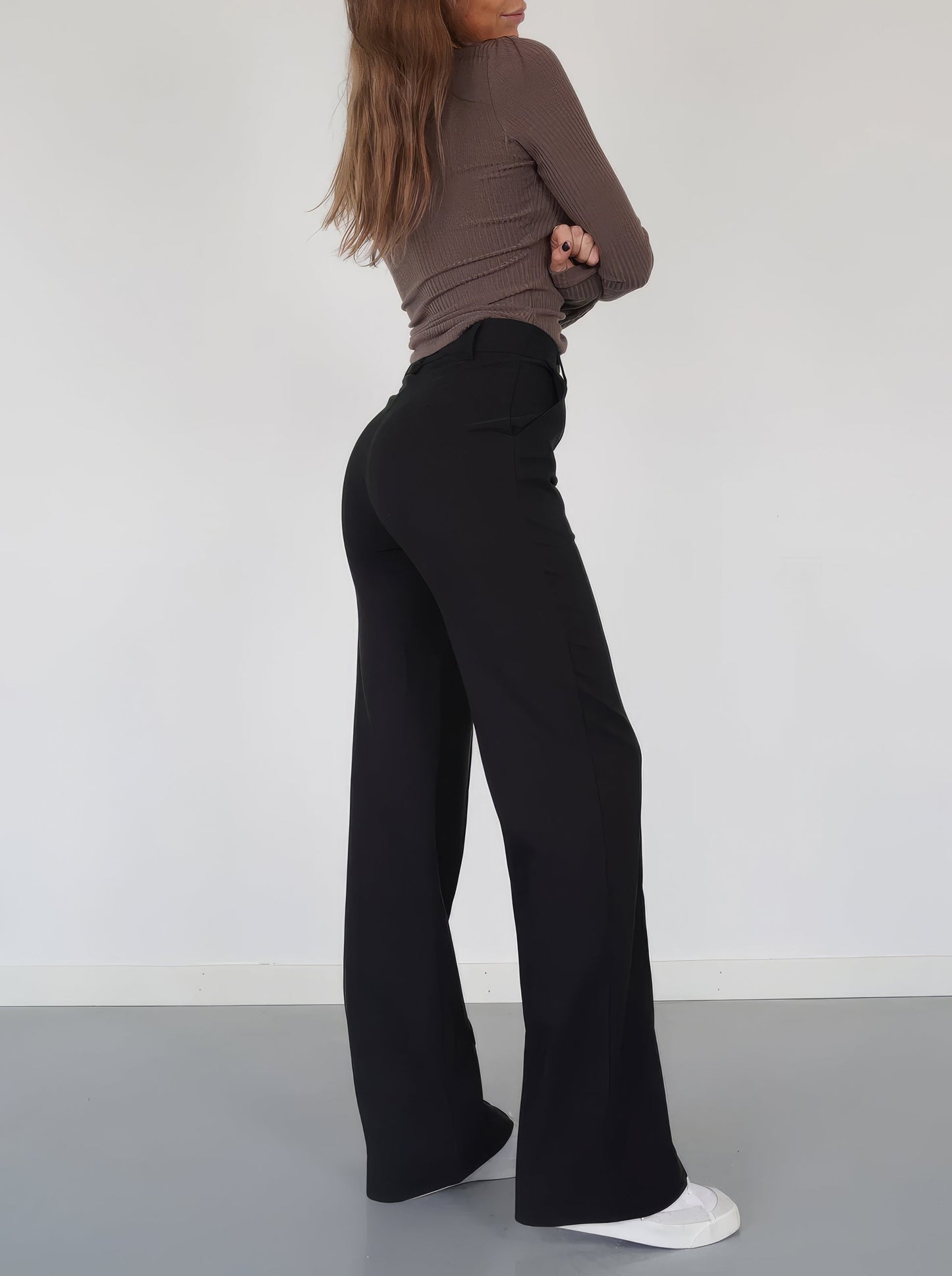 Maison Aurelle - Women’s Wide-Leg Pants Soft Fabric Sculpted Fit Elegant 3