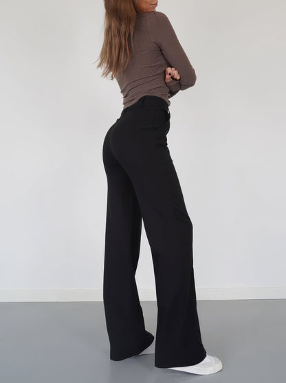 Maison Aurelle - Women’s Wide-Leg Pants Soft Fabric Sculpted Fit Elegant 3
