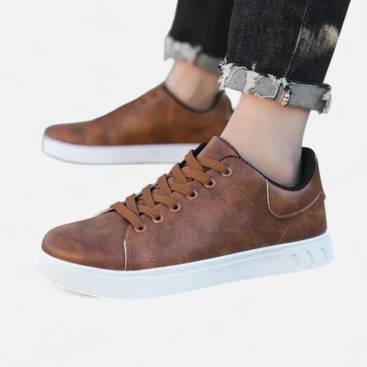 Maison Aurelle Men's PU Leather Sneakers | Lightweight Comfort