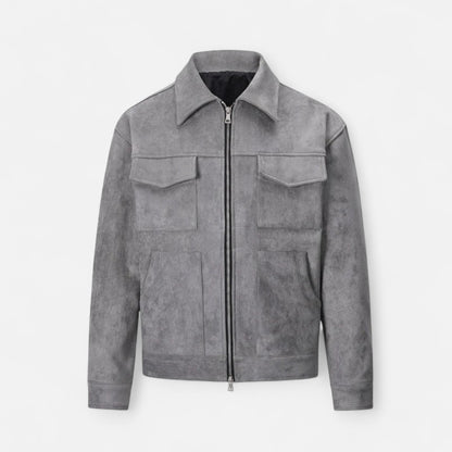 Maison Aurelle Suede Jacket for Men | Oversized Fit, Warm Lining