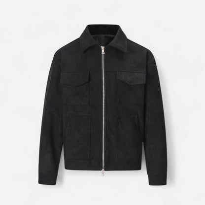 Maison Aurelle Suede Jacket for Men | Oversized Fit, Warm Lining