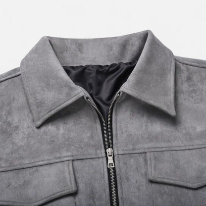Maison Aurelle Suede Jacket for Men | Oversized Fit, Warm Lining