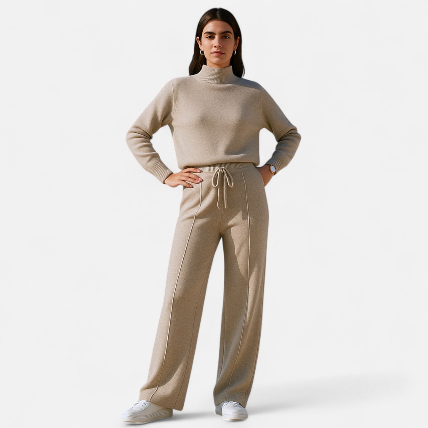 Maison Aurelle Women's Wide Leg Trousers | Premium Wool, Effortless Elegance