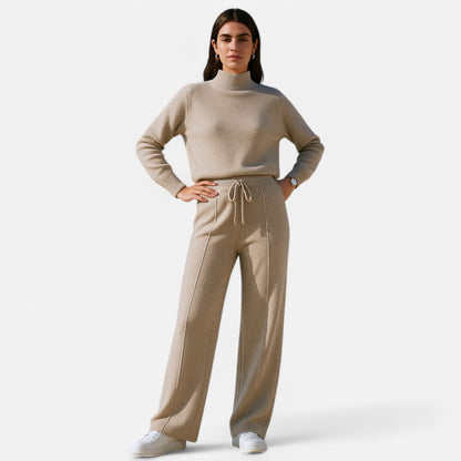Maison Aurelle Women's Wide Leg Trousers | Premium Wool, Effortless Elegance