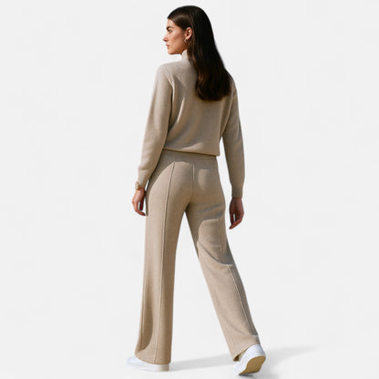Maison Aurelle Women's Wide Leg Trousers | Premium Wool, Effortless Elegance