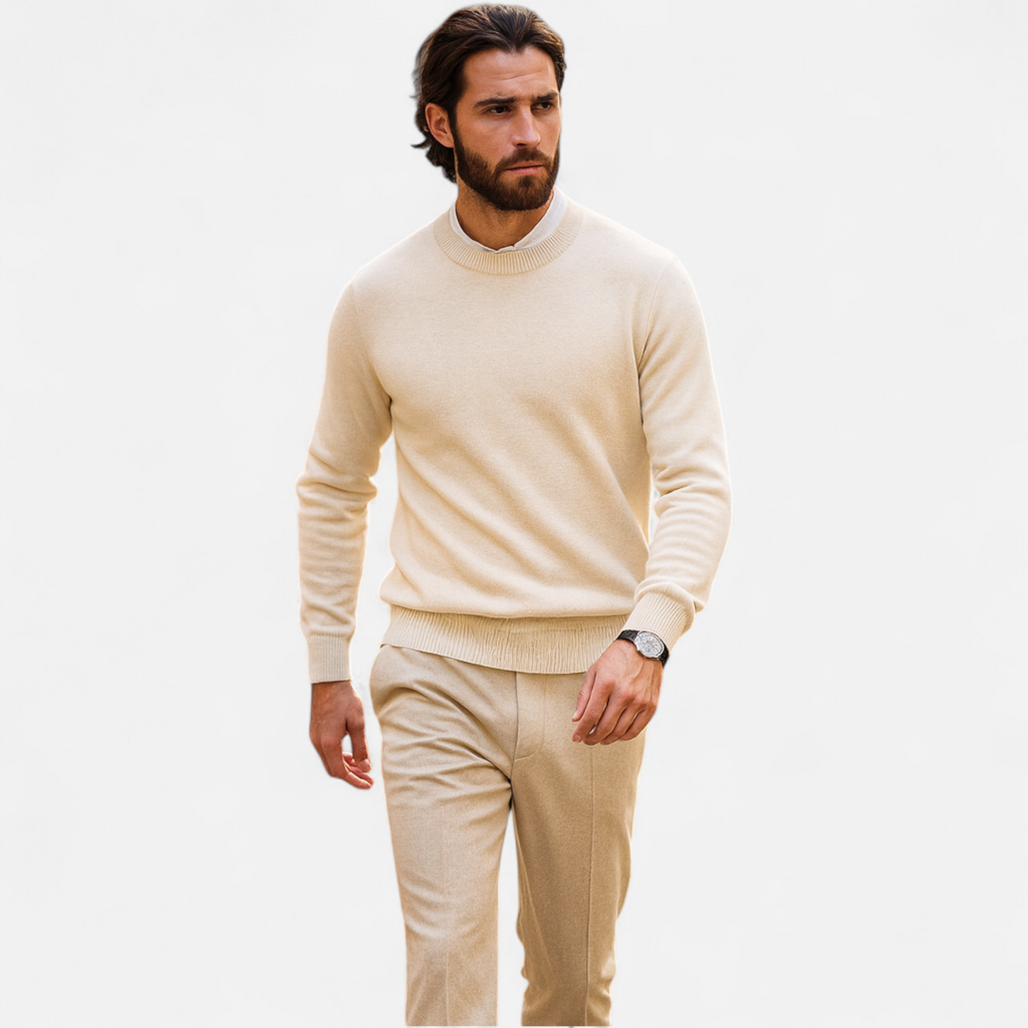 Maison Aurelle Men's Cashmere Jumper | 100% Merino Wool, Relaxed Fit