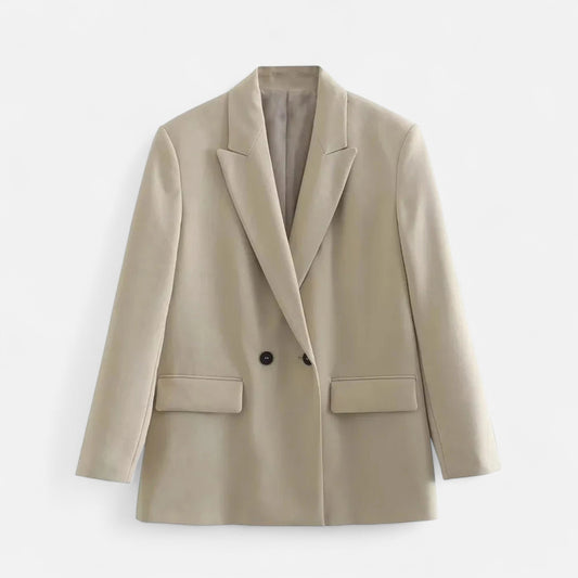 Maison Aurelle Black Oversized Blazer for Women | Double-Breasted, Vintage-Inspired