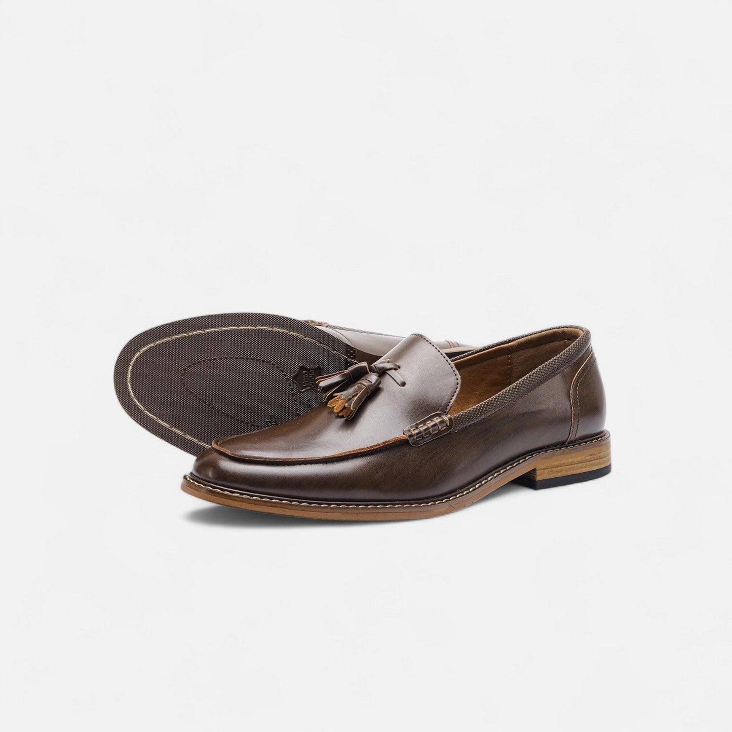 Maison Aurelle Brown Penny Loafers for Men | Handcrafted Full-Grain Leather