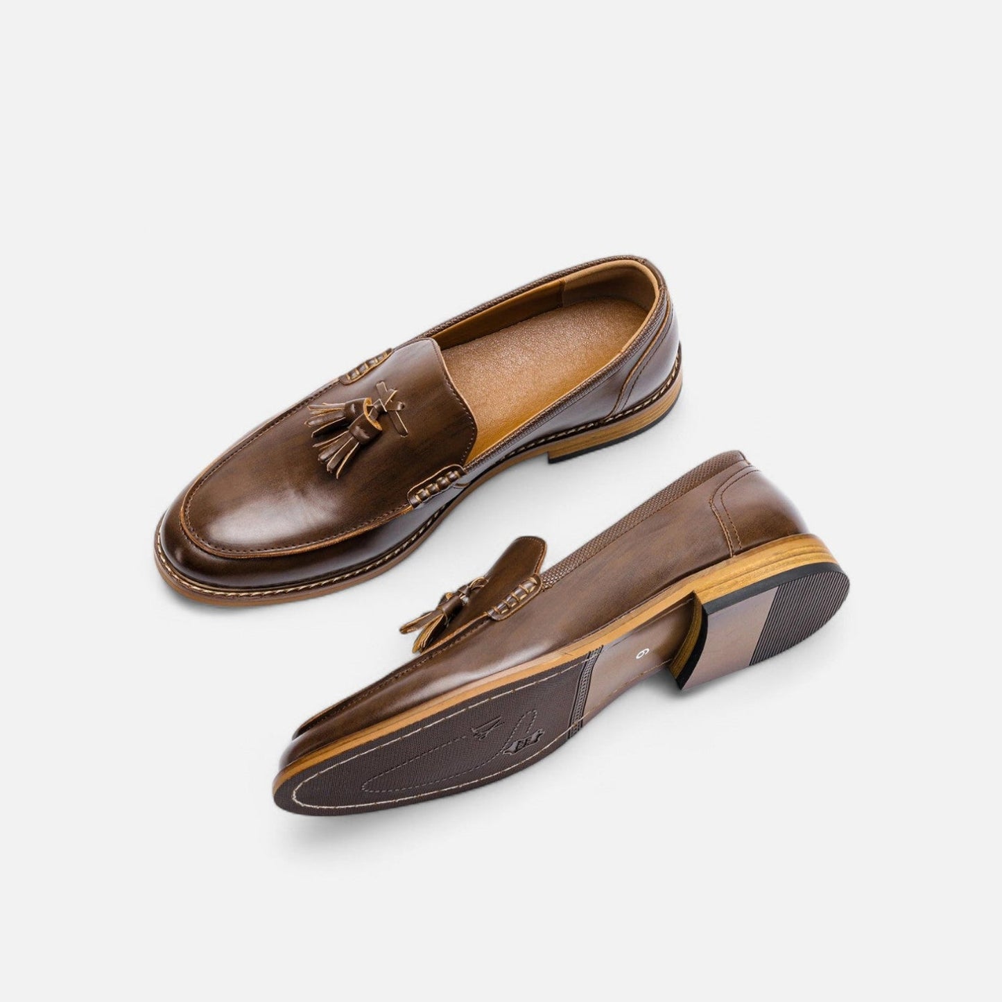 Maison Aurelle Brown Penny Loafers for Men | Handcrafted Full-Grain Leather