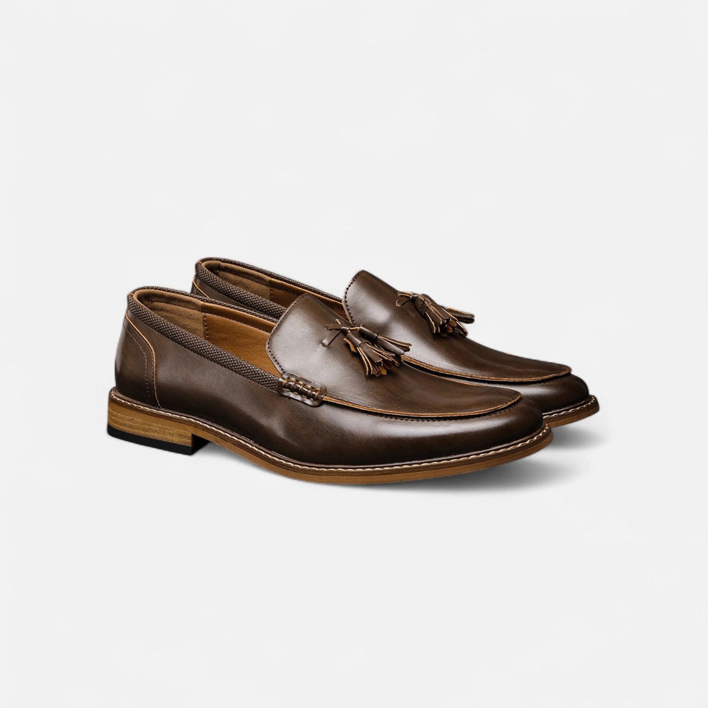 Maison Aurelle Brown Penny Loafers for Men | Handcrafted Full-Grain Leather