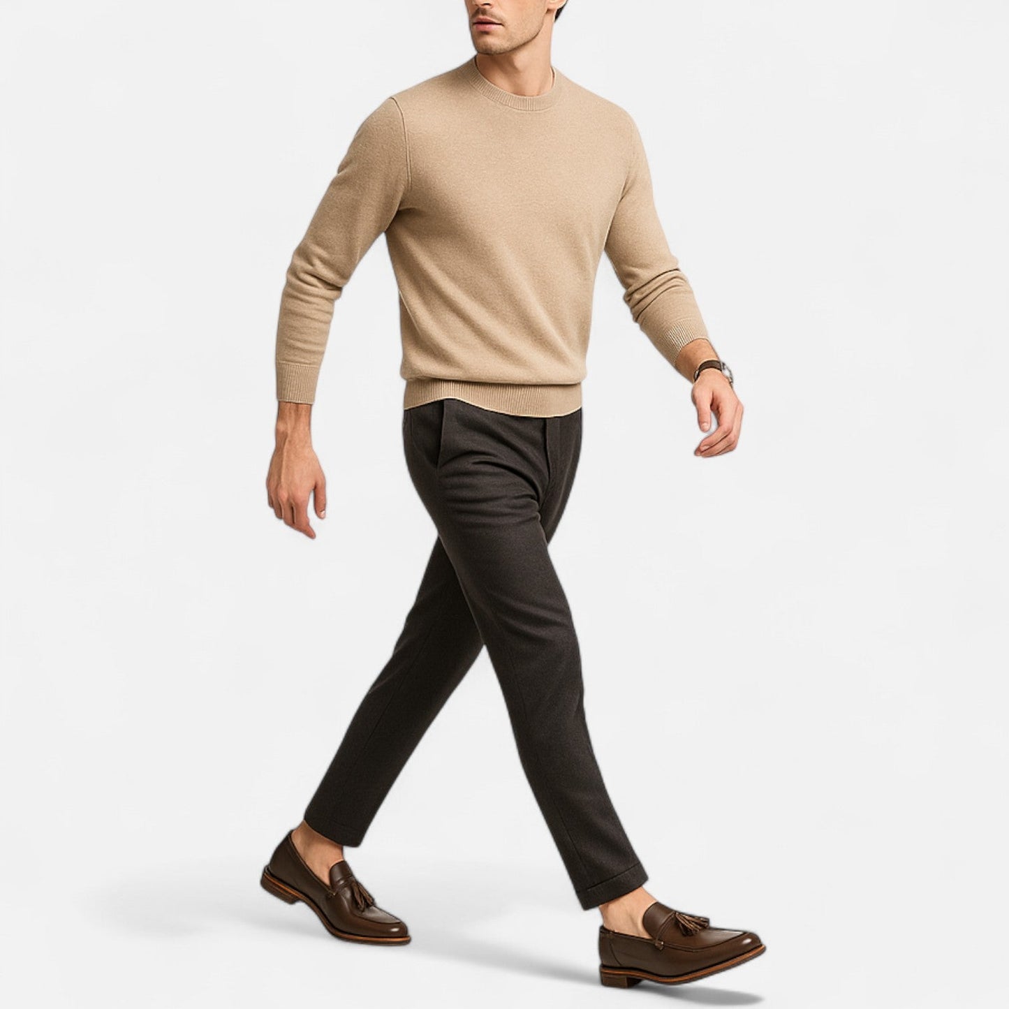 Maison Aurelle Brown Penny Loafers for Men | Handcrafted Full-Grain Leather