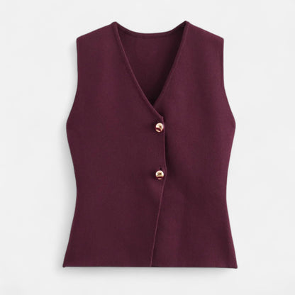 Maison Aurelle Cropped Knit Vest for Women | Soft Knitted Fabric