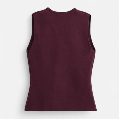 Maison Aurelle Cropped Knit Vest for Women | Soft Knitted Fabric
