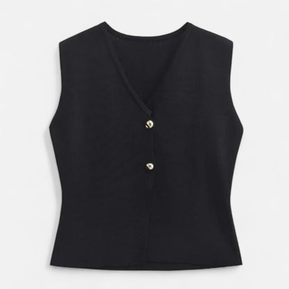 Maison Aurelle Cropped Knit Vest for Women | Soft Knitted Fabric