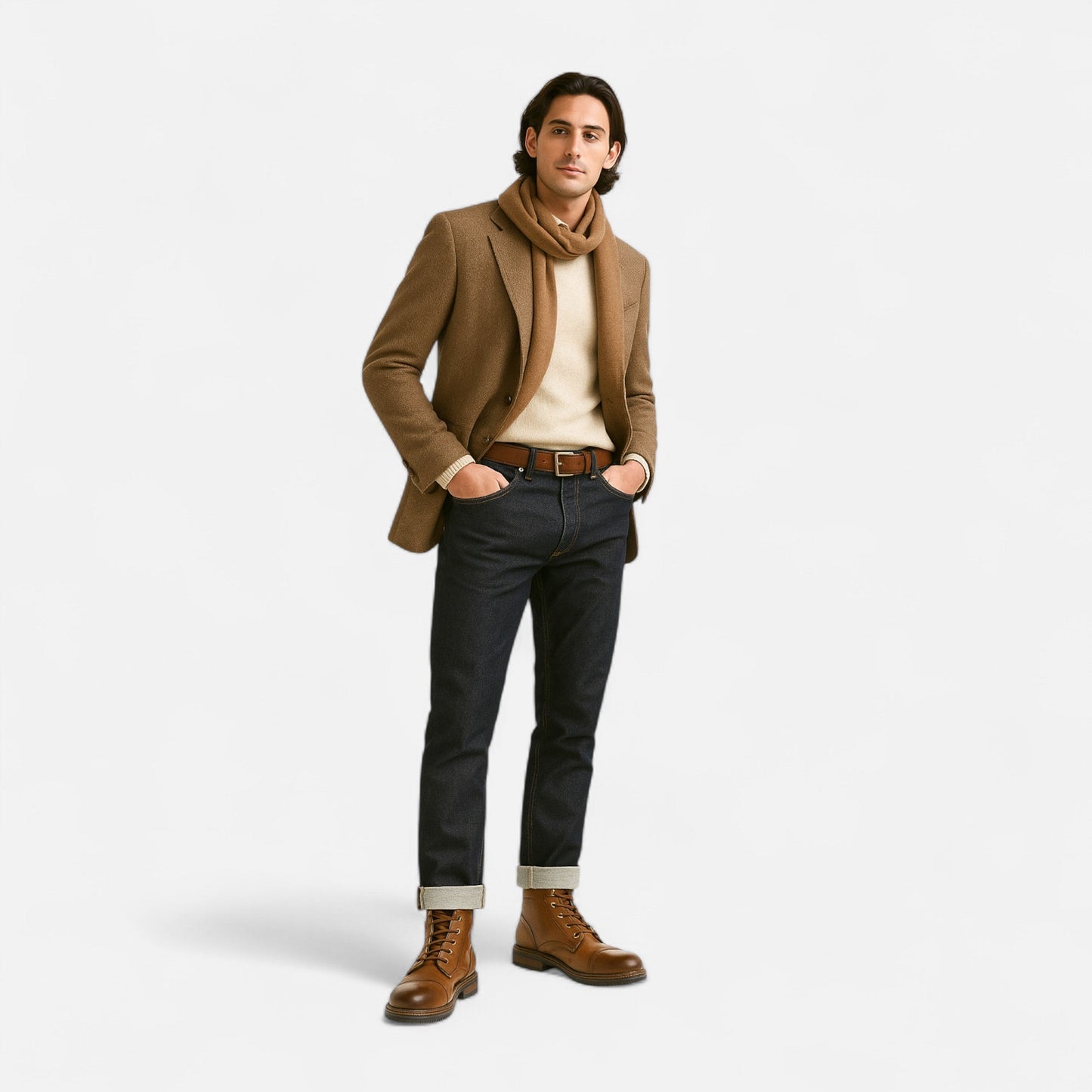 Maison Aurelle Men's Boots | Lightweight PU Leather, Retro-Inspired