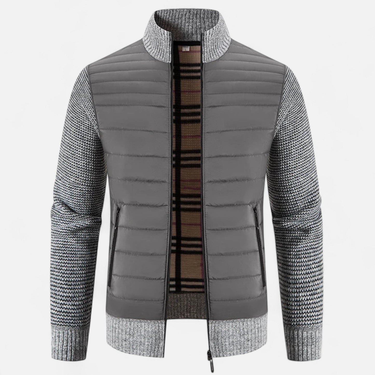 Maison Aurelle Men's Fleece Jacket | Thickened Fabric, Stand-Collar Design
