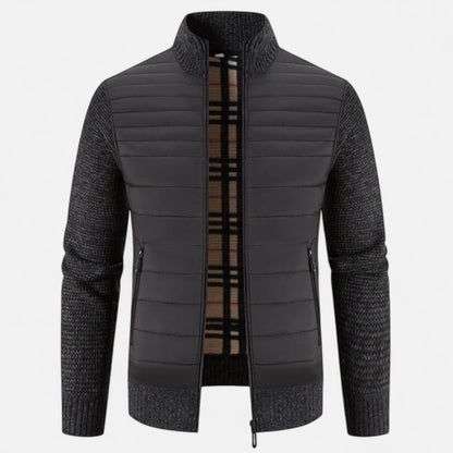 Maison Aurelle Men's Fleece Jacket | Thickened Fabric, Stand-Collar Design