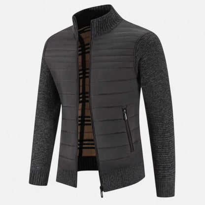 Maison Aurelle Men's Fleece Jacket | Thickened Fabric, Stand-Collar Design
