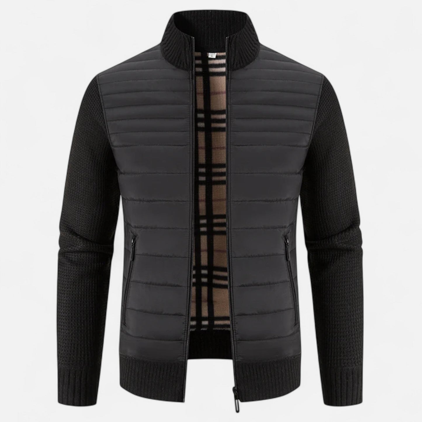 Maison Aurelle Men's Fleece Jacket | Thickened Fabric, Stand-Collar Design