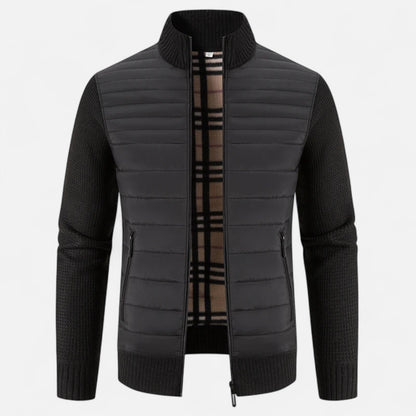 Maison Aurelle Men's Fleece Jacket | Thickened Fabric, Stand-Collar Design