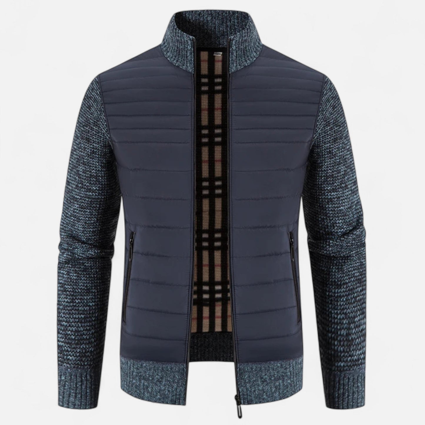 Maison Aurelle Men's Fleece Jacket | Thickened Fabric, Stand-Collar Design