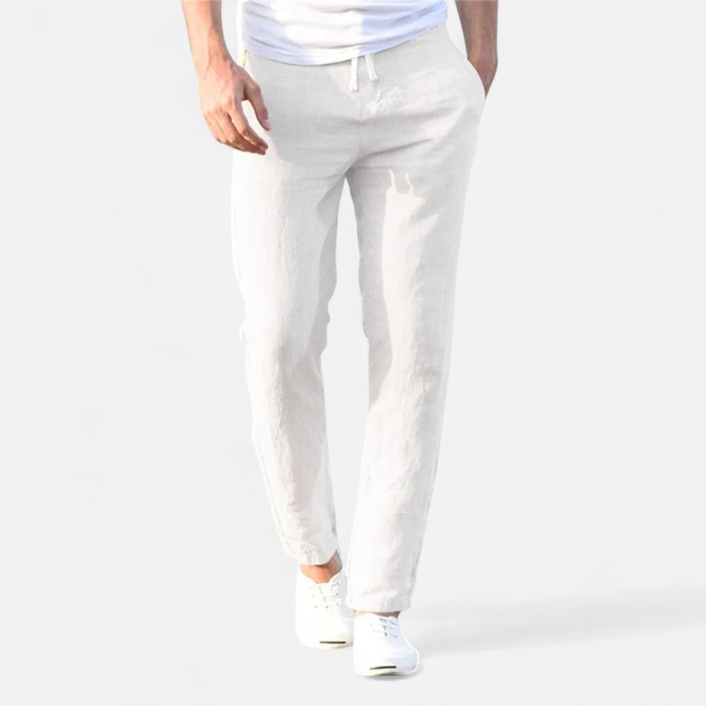 Maison Aurelle Men's Linen Trousers | Cotton-Linen Blend, Lightweight Comfort