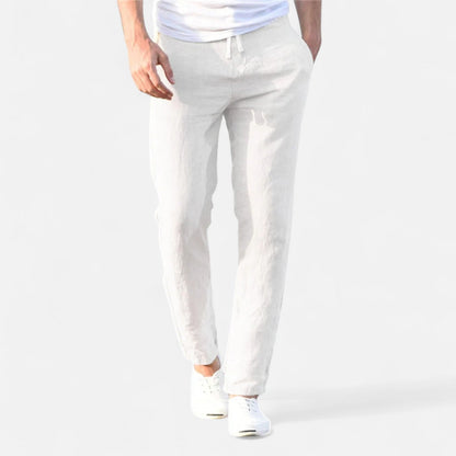 Maison Aurelle Men's Linen Trousers | Cotton-Linen Blend, Lightweight Comfort