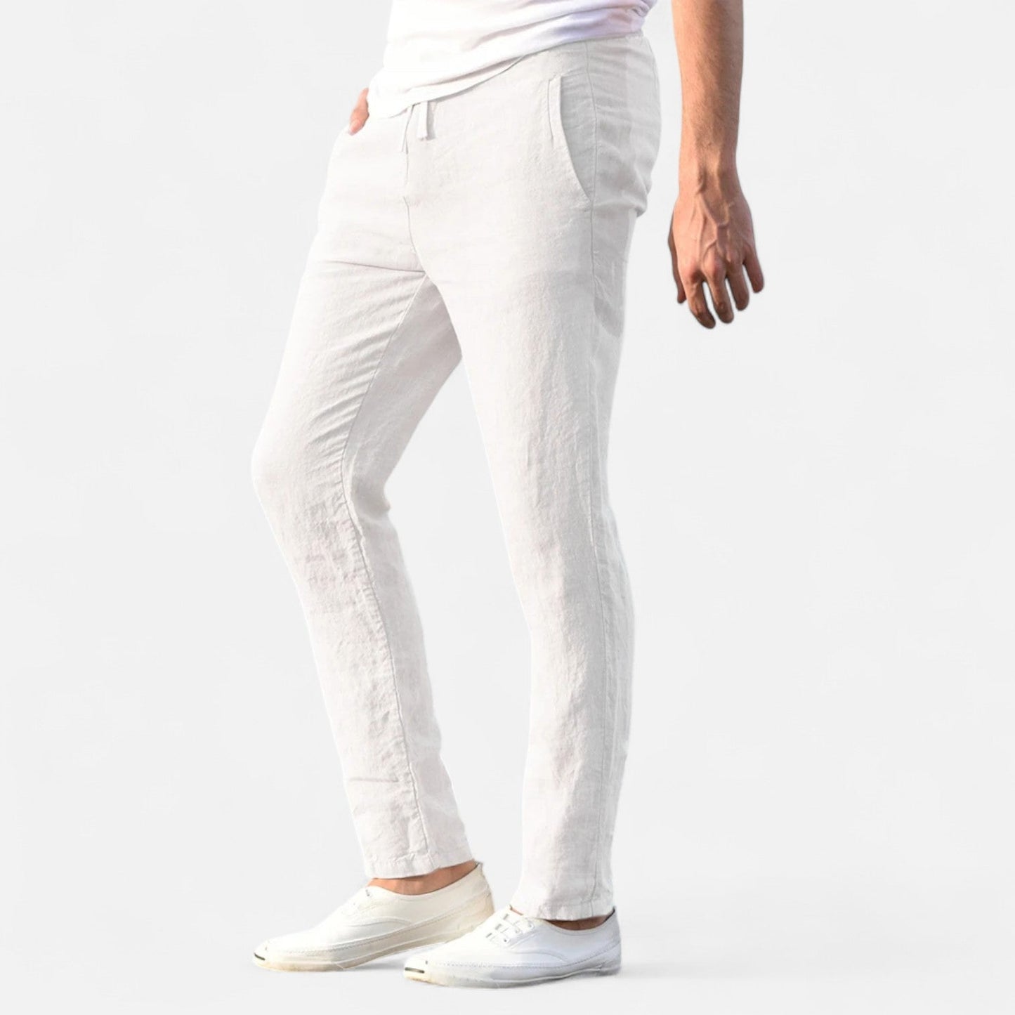 Maison Aurelle Men's Linen Trousers | Cotton-Linen Blend, Lightweight Comfort