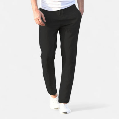 Maison Aurelle Men's Linen Trousers | Cotton-Linen Blend, Lightweight Comfort