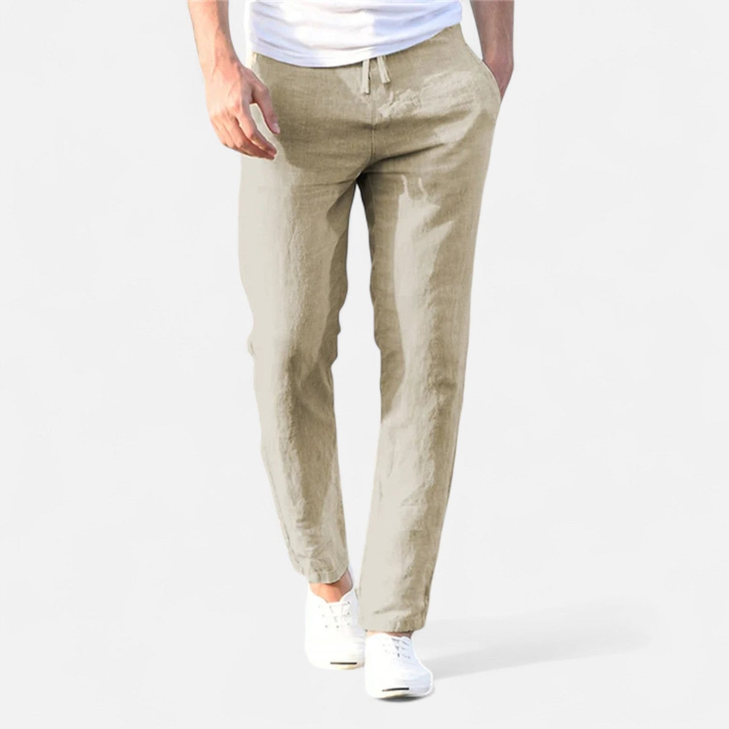Maison Aurelle Men's Linen Trousers | Cotton-Linen Blend, Lightweight Comfort
