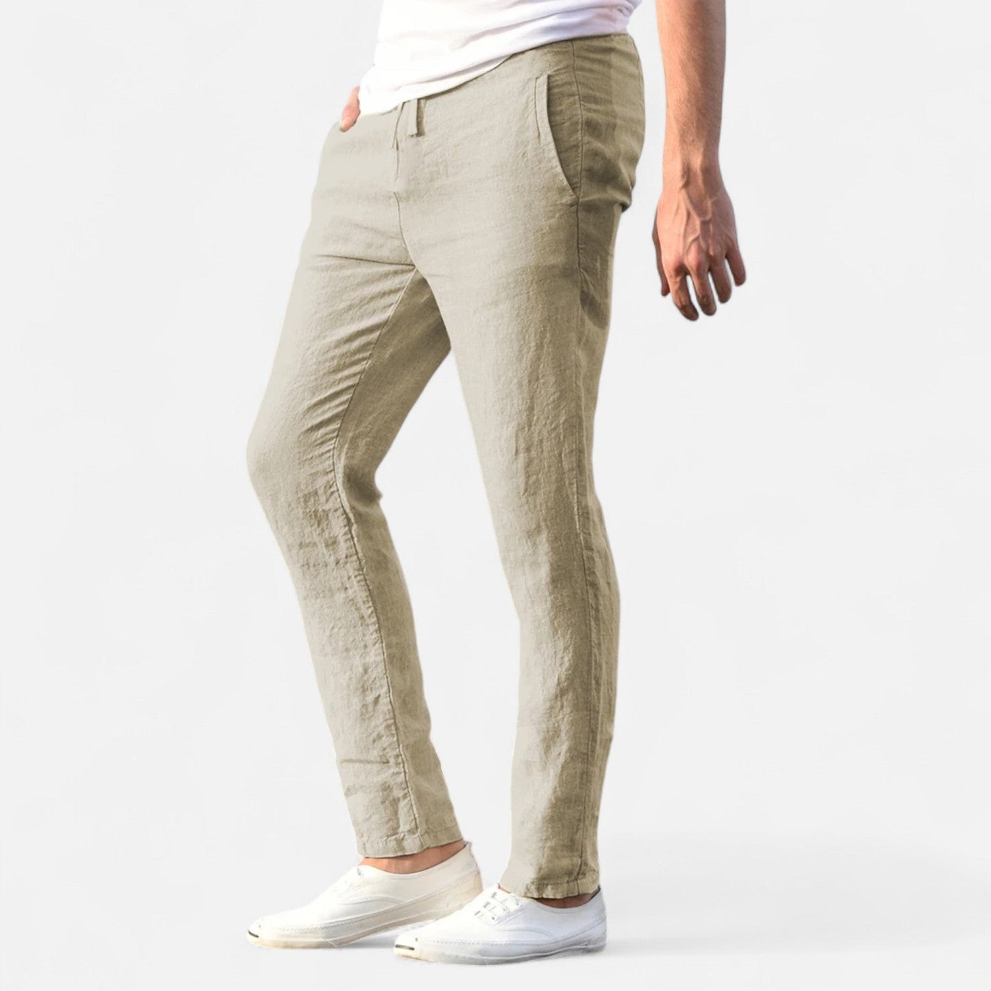 Maison Aurelle Men's Linen Trousers | Cotton-Linen Blend, Lightweight Comfort