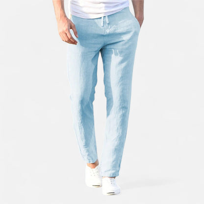 Maison Aurelle Men's Linen Trousers | Cotton-Linen Blend, Lightweight Comfort
