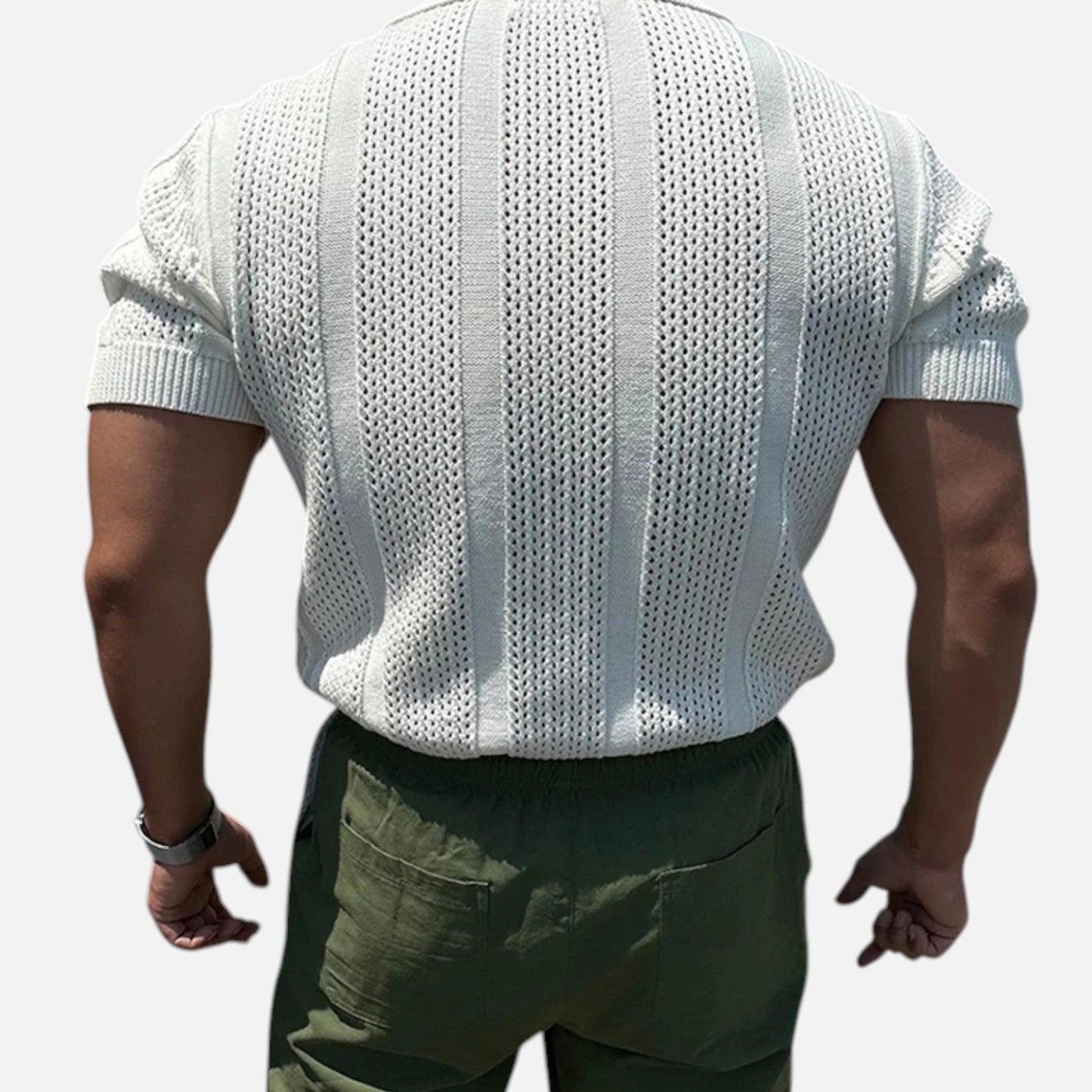 Maison Aurelle Men's Polo Shirt | Cotton Mesh, Slim Fit