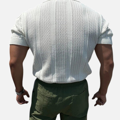 Maison Aurelle Men's Polo Shirt | Cotton Mesh, Slim Fit